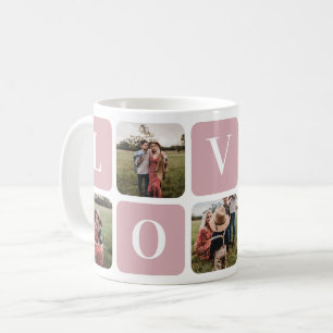 Liebe-Tasse für benutzerdefinierte rosa FotoCollag Kaffeetasse