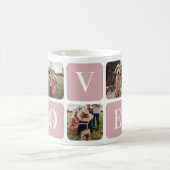 Liebe-Tasse für benutzerdefinierte rosa FotoCollag Kaffeetasse (Mittel)