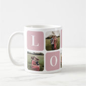 Liebe-Tasse für benutzerdefinierte rosa FotoCollag Kaffeetasse (Links)