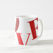 Liebe-Tasse in Rottönen Kaffeetasse (VorderseiteRechts)