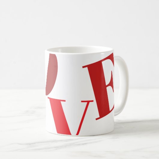 Liebe-Tasse in Rottönen Kaffeetasse (VorderseiteRechts)