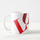 Liebe-Tasse in Rottönen Kaffeetasse (Links)