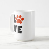 Liebe-Tasse Pawprint Valentines Tages Kaffeetasse (Vorderseite Links)