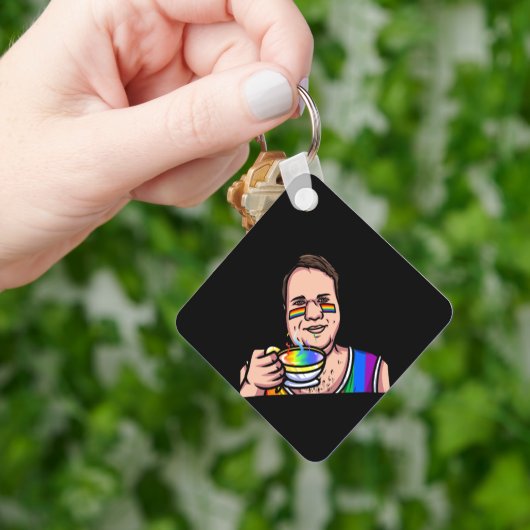 Liebe Tasse und Liebe Welt Schlüsselanhänger (Hand)