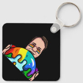 Liebe Tasse und Liebe Welt Schlüsselanhänger (Rückseite)