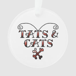 Liebe Tats u. Katzen-Tätowierungs-Art-Herz Ornament