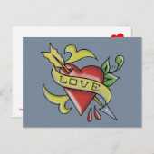 Liebe Tattoo - Postkarte (Vorne/Hinten)