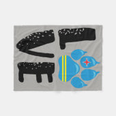 LIEBE-TATZE - SCHWARZE Buchstabe-Fleece-Decke Fleecedecke (Vorderseite (Horizontal))