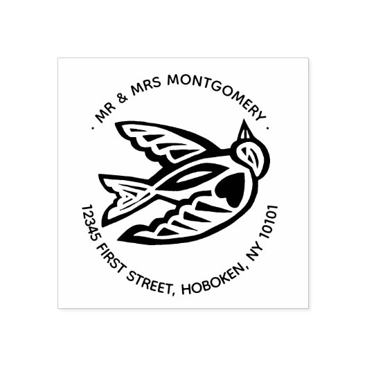 Liebe Taube Rücksendeadresse Briefmarke Gummistempel (Prägung)