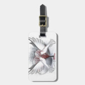 Liebe-Tauben-Gepäck-Umbau mit ledernem Bügel Gepäckanhänger (Vorderseite vertikal)