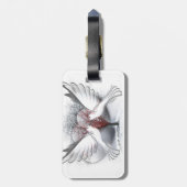 Liebe-Tauben-Gepäck-Umbau mit ledernem Bügel Gepäckanhänger (Rückseite vertikal)