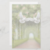 Liebe-Tauben im Rosen-Garten-Briefpapier Briefpapier (Vorne/Hinten)
