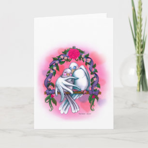 Liebe-Tauben-weiße Hochzeits-Einladung/Feier Karte