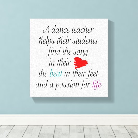 Liebe Teach Dance Leinwand Kunst (Insitu (Holzboden))