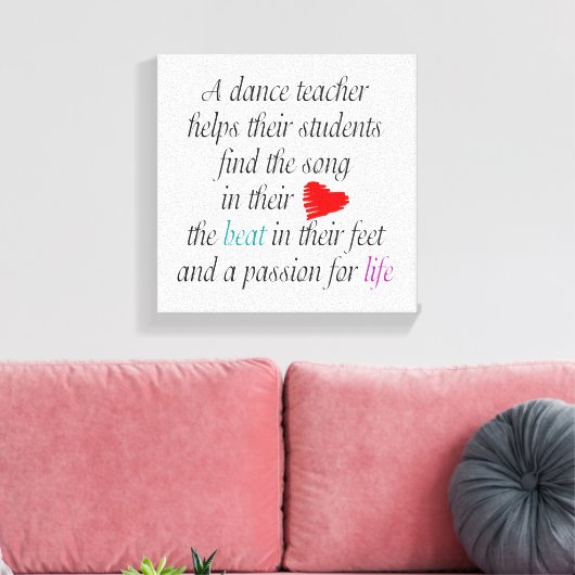 Liebe Teach Dance Leinwand Kunst (Insitu (Wohnzimmer))