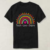 Liebe Teach Inspiriert Boho Leopard Rainbow Teache T-Shirt (Design vorne)