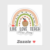 Liebe Teach Inspirierte Rainbow Lehrer Wertschätzu Aufkleber (Blatt)