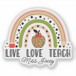Liebe Teach Inspirierte Rainbow Lehrer Wertschätzu Aufkleber