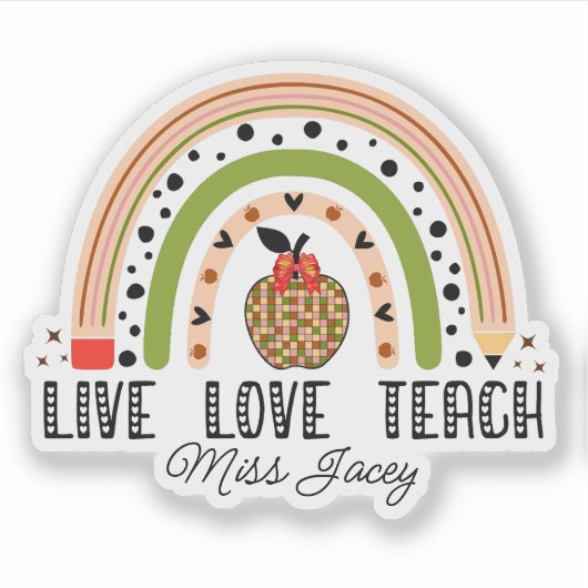 Liebe Teach Inspirierte Rainbow Lehrer Wertschätzu Aufkleber (Vorderseite)