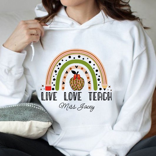 Liebe Teach Inspirierte Rainbow Lehrer Wertschätzu Hoodie