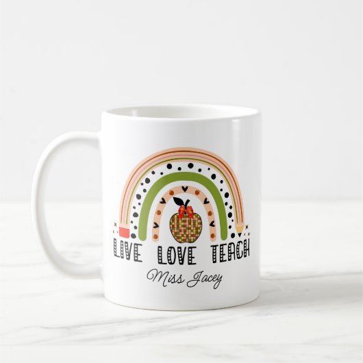 Liebe Teach Inspirierte Rainbow Lehrer Wertschätzu Kaffeetasse (Links)