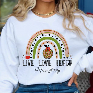 Liebe Teach Inspirierte Rainbow Lehrer Wertschätzu Sweatshirt