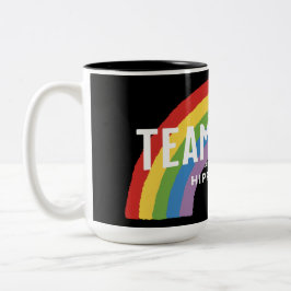 Liebe, Teamwork und all das Hippie-Zeug Zweifarbige Tasse