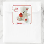 Liebe Teddy Valentine Aufkleber (Tasche)