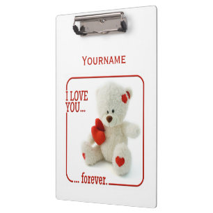 Liebe Teddy Valentine benutzerdefinierte Zwischena Klemmbrett