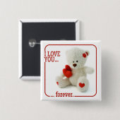 Liebe Teddy Valentine Button (Vorne & Hinten)