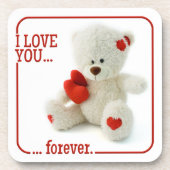 Liebe Teddy Valentine Custom Untersetzer (Vorderseite)
