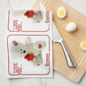 Liebe Teddy Valentine Handtuch (Viertel Falte)