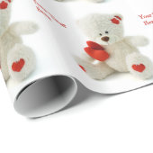 Liebe Teddy Valentine Packpapier (Rolleneckpunkt)