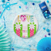 Liebe "Teller rotes Herz" Pappteller (Party)