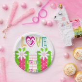 Liebe "Teller rotes Herz" Pappteller (Party)