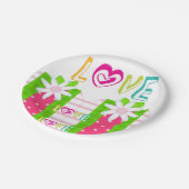 Liebe "Teller rotes Herz" Pappteller (Schrägansicht)