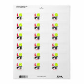 Liebe Tennis Adressaufkleber (Vorne)