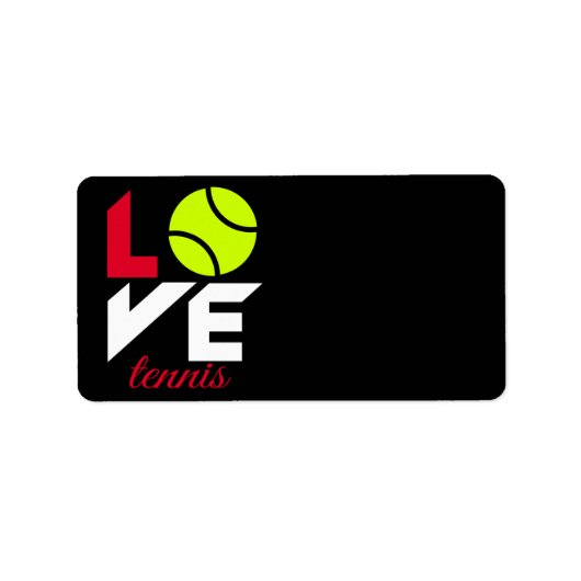 Liebe Tennis Adressaufkleber (Vorne)