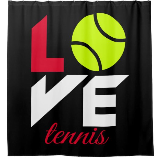 Liebe Tennis Duschvorhang (Vorderseite)