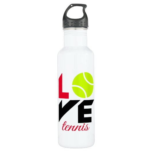 Liebe Tennis Edelstahlflasche (Vorderseite)