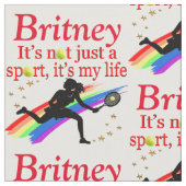 LIEBE TENNIS FÜR IMMER PERSONALISIERT STOFF (Nahaufnahme)