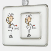 Liebe Tennis Gerahmt Ornament Rahmen-Ornament Silber (Links)