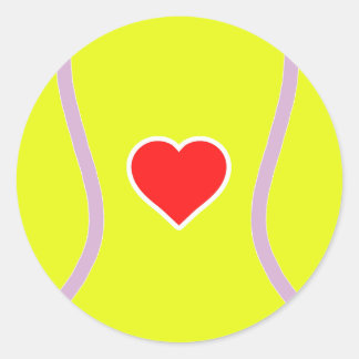 Liebe Tennis - Herzball Runder Aufkleber