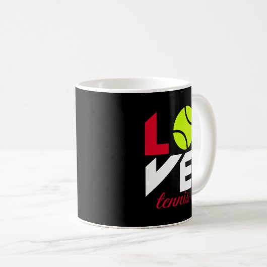 Liebe Tennis Kaffeetasse (VorderseiteRechts)