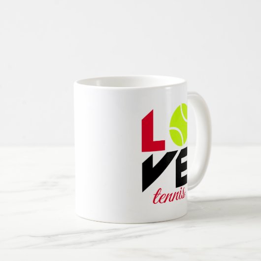 Liebe Tennis Kaffeetasse (VorderseiteRechts)