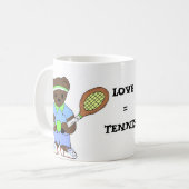 Liebe = Tennis Kaffeetasse (Vorderseite Links)
