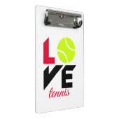 Liebe Tennis Mini Klemmbrett (Schrägansicht)
