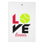 Liebe Tennis Mini Klemmbrett (Rückseite)