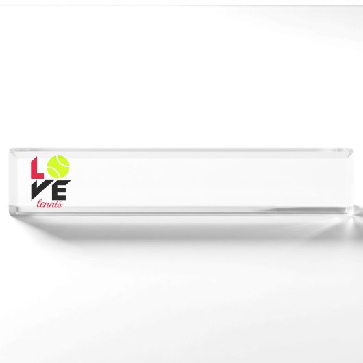 Liebe Tennis Namensplakette (Vorderseite)
