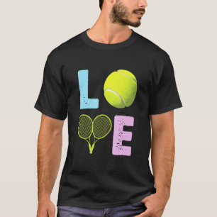 Liebe Tennis Niedlich Girl-Player-Coach T-Shirt